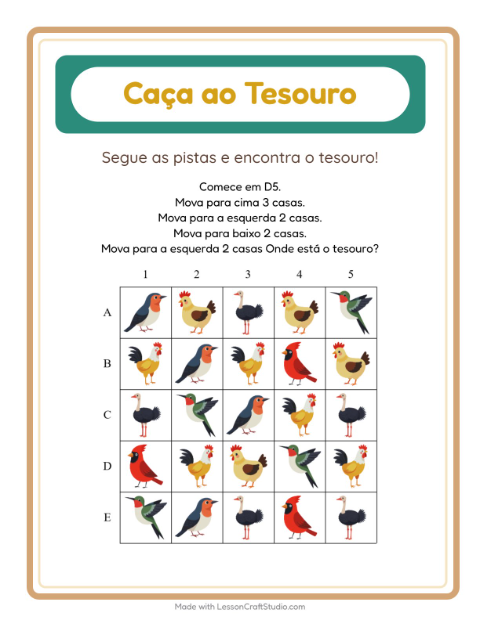 Pré-visualização da ficha de Caça Ao Tesouro com 4 de Julho para 1º ano do ensino fundamental