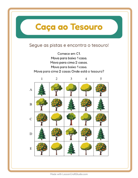 Pré-visualização da ficha de Caça Ao Tesouro com 4 de Julho para 1º ano do ensino fundamental