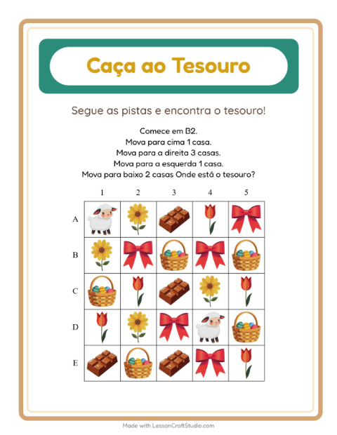 Pré-visualização da ficha de Caça Ao Tesouro com 4 de Julho para 1º ano do ensino fundamental