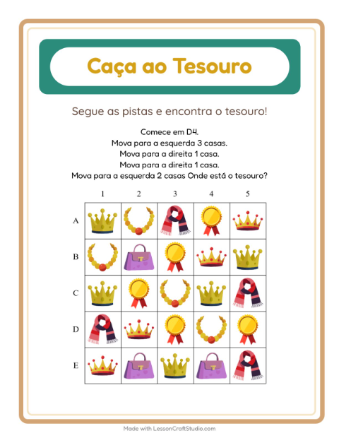 Pré-visualização da ficha de Caça Ao Tesouro com 4 de Julho para 1º ano do ensino fundamental