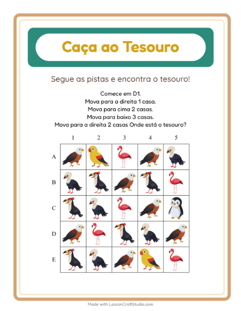 Pré-visualização da ficha de Caça Ao Tesouro com 4 de Julho para 1º ano do ensino fundamental