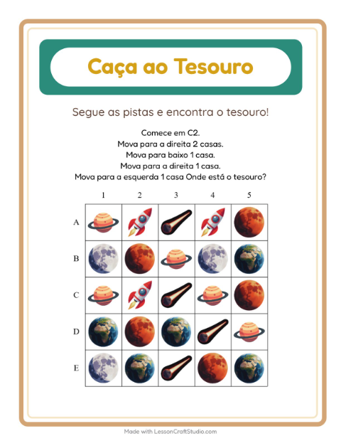 Pré-visualização da ficha de Caça Ao Tesouro com 4 de Julho para 1º ano do ensino fundamental