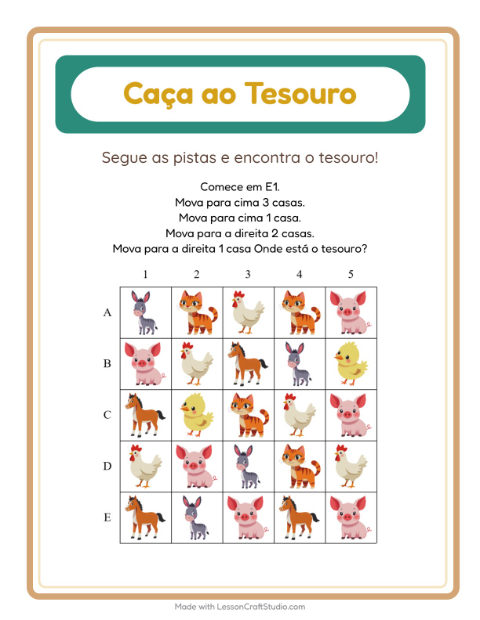 Pré-visualização da ficha de Caça Ao Tesouro com 4 de Julho para 1º ano do ensino fundamental