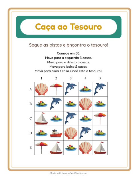 Pré-visualização da ficha de Caça Ao Tesouro com 4 de Julho para 1º ano do ensino fundamental