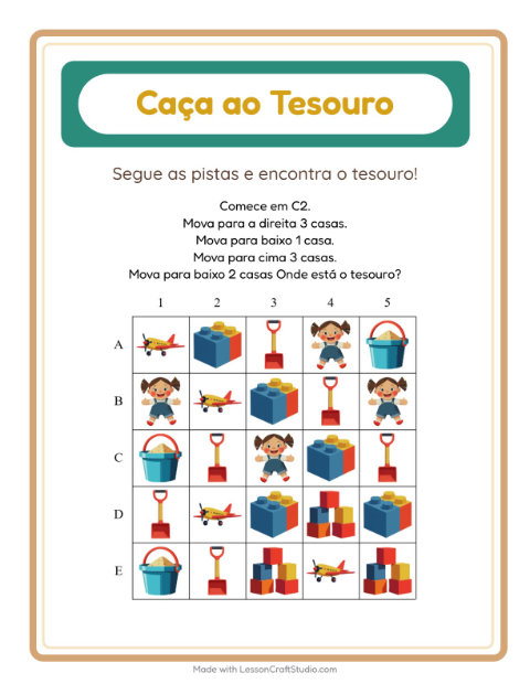 Pré-visualização da ficha de Caça Ao Tesouro com 4 de Julho para 1º ano do ensino fundamental