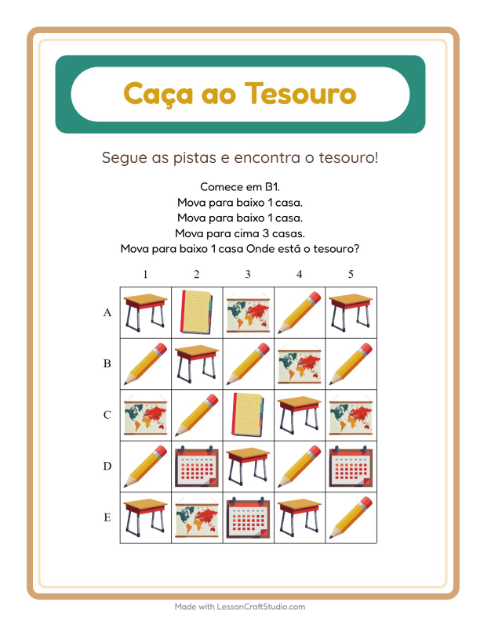 Pré-visualização da ficha de Caça Ao Tesouro com 4 de Julho para 1º ano do ensino fundamental