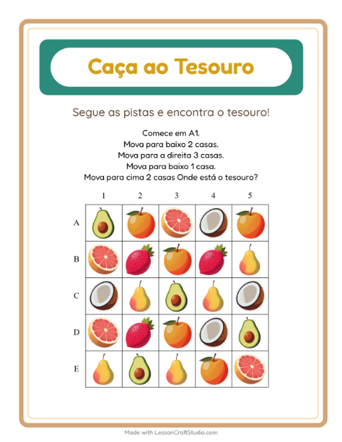 Pré-visualização da ficha de Caça Ao Tesouro com 4 de Julho para 1º ano do ensino fundamental