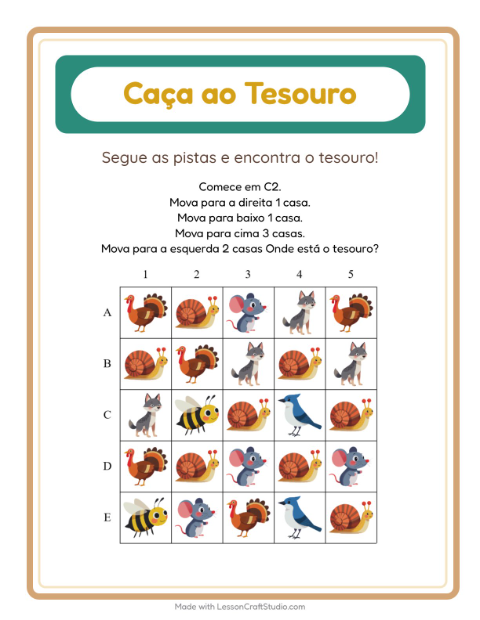 Pré-visualização da ficha de Caça Ao Tesouro com 4 de Julho para 1º ano do ensino fundamental