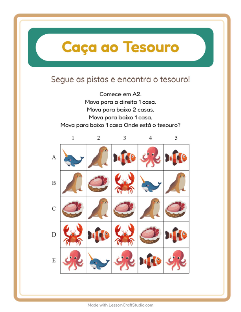 Pré-visualização da ficha de Caça Ao Tesouro com 4 de Julho para 1º ano do ensino fundamental