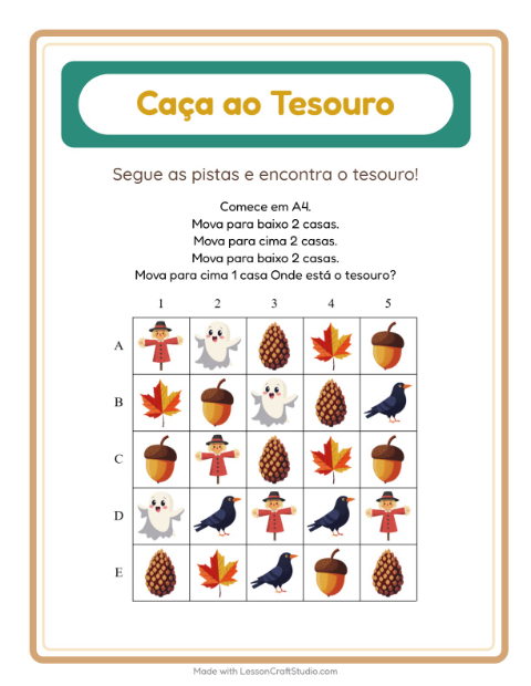 Pré-visualização da ficha de Caça Ao Tesouro com 4 de Julho para 1º ano do ensino fundamental