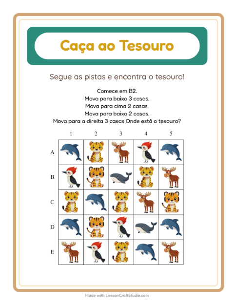 Pré-visualização da ficha de Caça Ao Tesouro com 4 de Julho para 1º ano do ensino fundamental