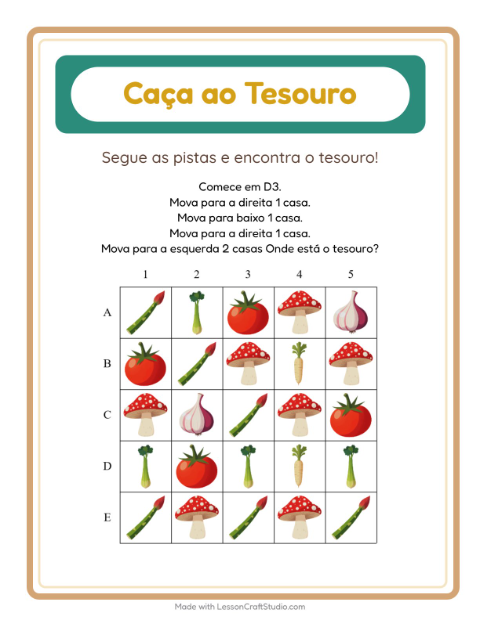 Pré-visualização da ficha de Caça Ao Tesouro com 4 de Julho para 1º ano do ensino fundamental