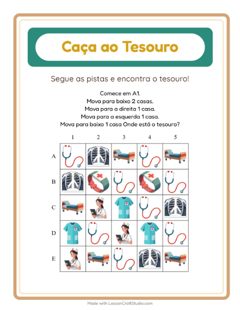 Pré-visualização da ficha de Caça Ao Tesouro com 4 de Julho para 1º ano do ensino fundamental