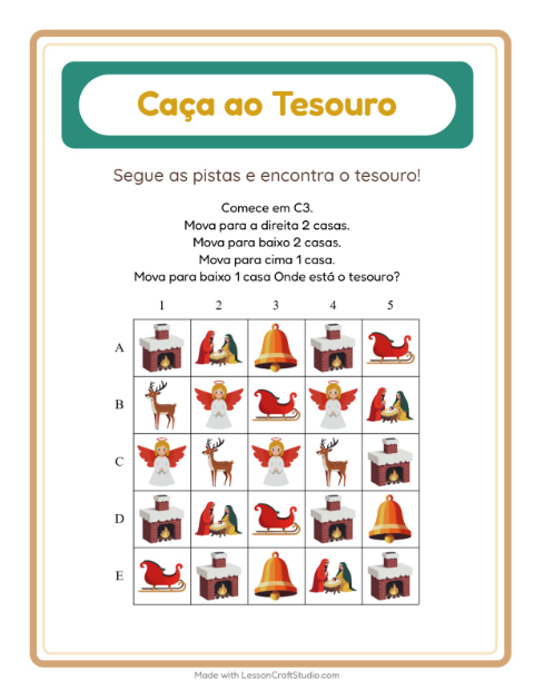 Pré-visualização da ficha de Caça Ao Tesouro com 4 de Julho para 1º ano do ensino fundamental