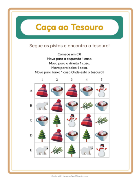Pré-visualização da ficha de Caça Ao Tesouro com 4 de Julho para 1º ano do ensino fundamental