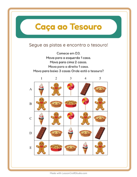 Pré-visualização da ficha de Caça Ao Tesouro com 4 de Julho para 1º ano do ensino fundamental