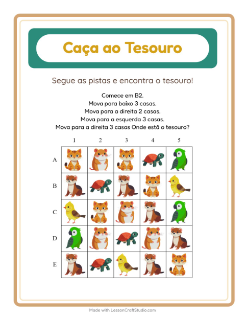 Pré-visualização da ficha de Caça Ao Tesouro com 4 de Julho para 1º ano do ensino fundamental