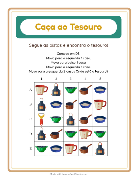 Pré-visualização da ficha de Caça Ao Tesouro com 4 de Julho para 1º ano do ensino fundamental