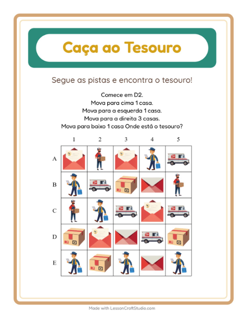 Pré-visualização da ficha de Caça Ao Tesouro com 4 de Julho para 1º ano do ensino fundamental
