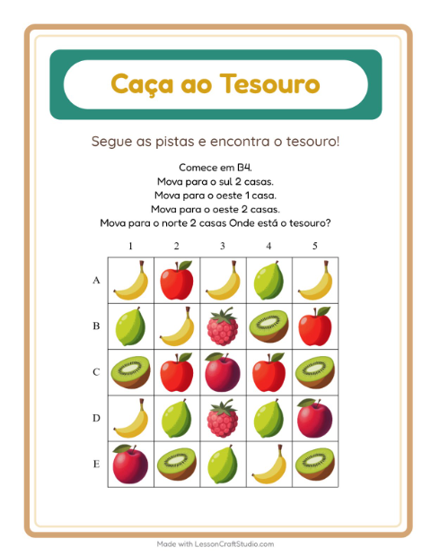 Pré-visualização da ficha de Caça Ao Tesouro com 4 de Julho para 1º ano do ensino fundamental