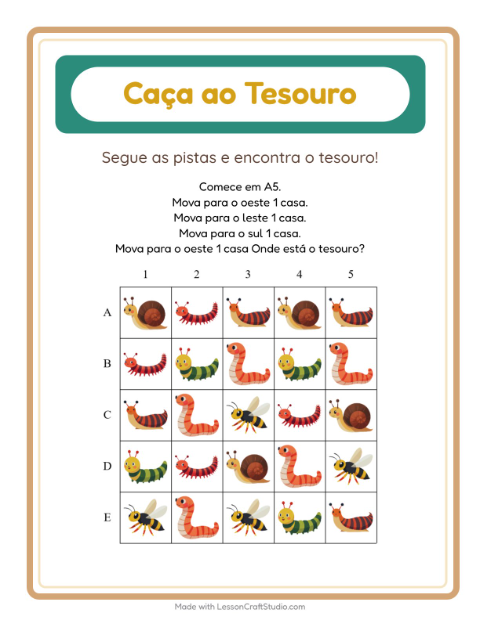 Pré-visualização da ficha de Caça Ao Tesouro com 4 de Julho para 1º ano do ensino fundamental