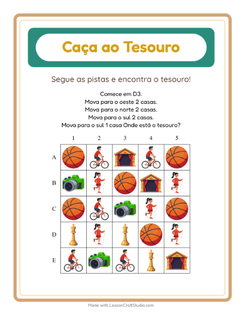 Pré-visualização da ficha de Caça Ao Tesouro com 4 de Julho para 1º ano do ensino fundamental