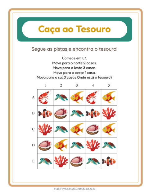 Pré-visualização da ficha de Caça Ao Tesouro com 4 de Julho para 1º ano do ensino fundamental