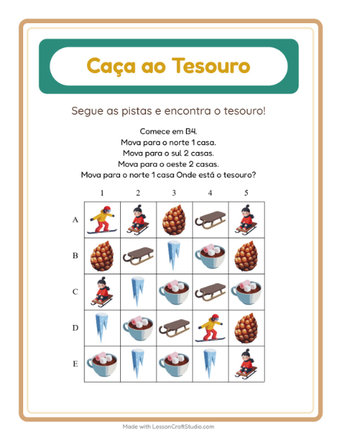 Pré-visualização da ficha de Caça Ao Tesouro com 4 de Julho para 1º ano do ensino fundamental