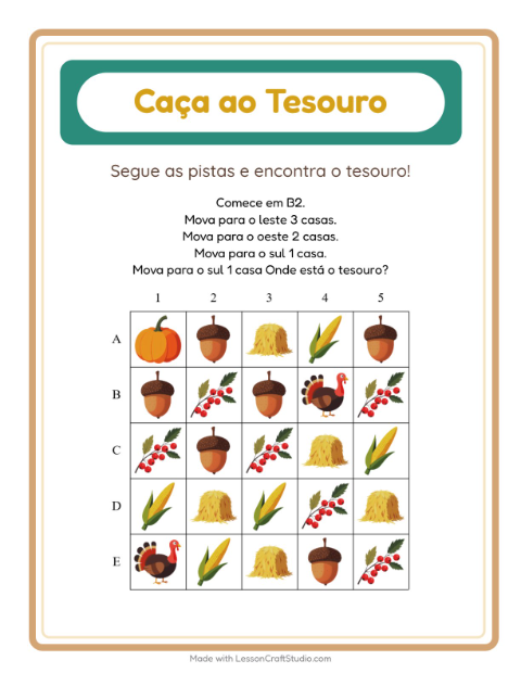 Pré-visualização da ficha de Caça Ao Tesouro com 4 de Julho para 1º ano do ensino fundamental