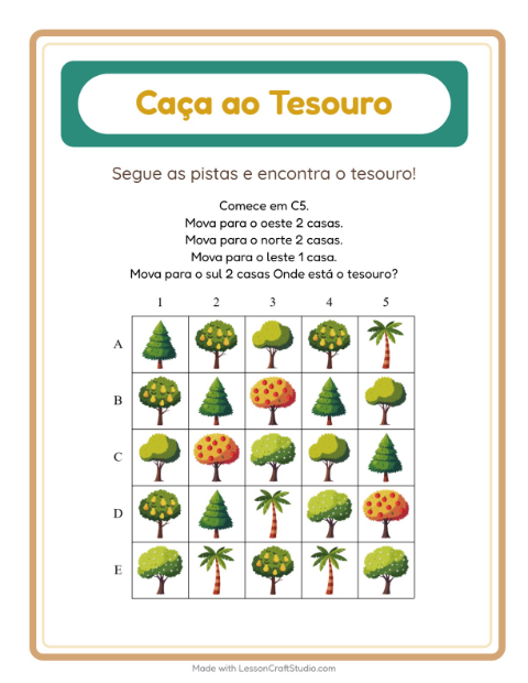 Pré-visualização da ficha de Caça Ao Tesouro com 4 de Julho para 1º ano do ensino fundamental