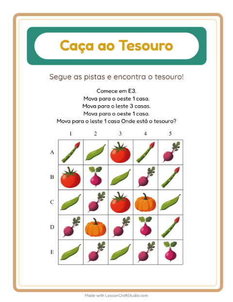 Pré-visualização da ficha de Caça Ao Tesouro com 4 de Julho para 1º ano do ensino fundamental