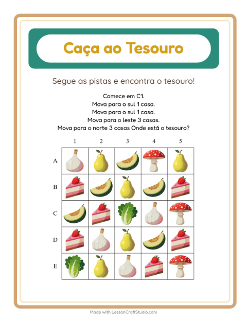 Pré-visualização da ficha de Caça Ao Tesouro com 4 de Julho para 1º ano do ensino fundamental