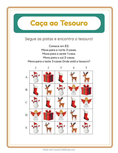 Pré-visualização da ficha de Caça Ao Tesouro com 4 de Julho para 1º ano do ensino fundamental