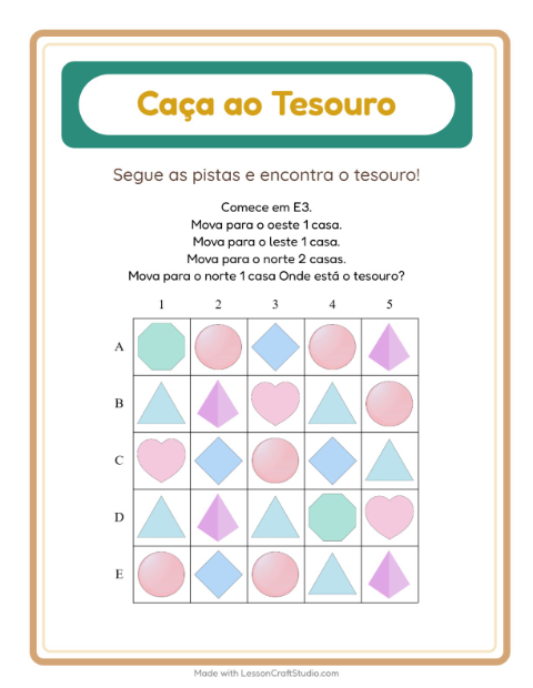 Pré-visualização da ficha de Caça Ao Tesouro com 4 de Julho para 1º ano do ensino fundamental