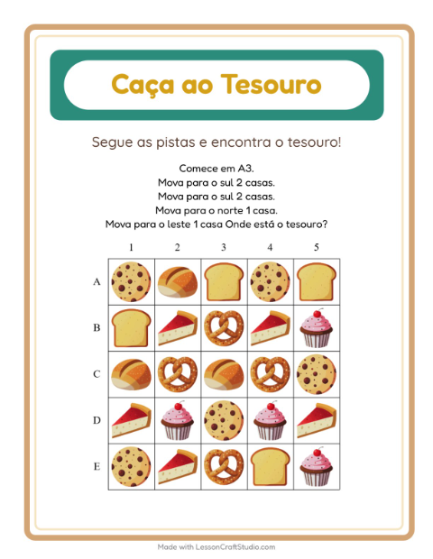 Pré-visualização da ficha de Caça Ao Tesouro com 4 de Julho para 1º ano do ensino fundamental