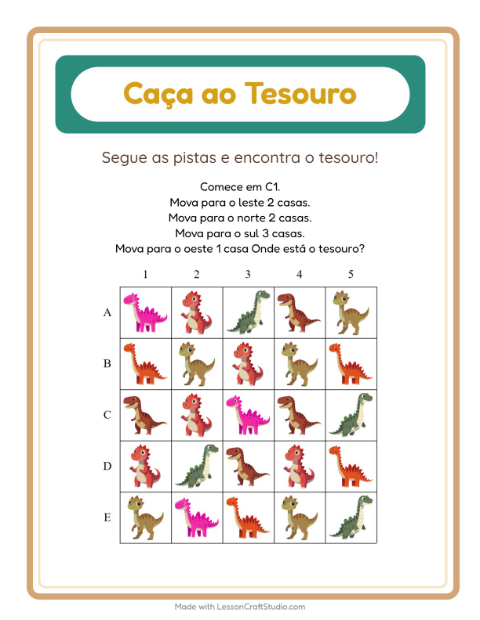 Pré-visualização da ficha de Caça Ao Tesouro com 4 de Julho para 1º ano do ensino fundamental