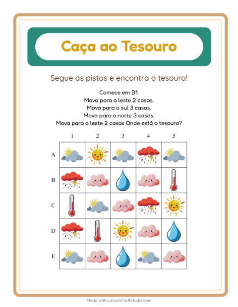 Pré-visualização da ficha de Caça Ao Tesouro com 4 de Julho para 1º ano do ensino fundamental