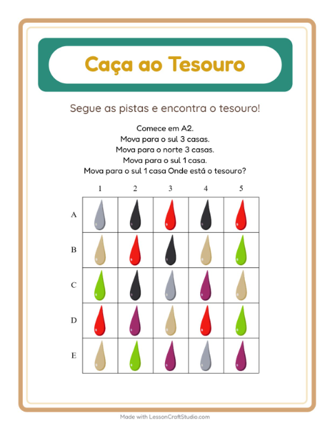 Pré-visualização da ficha de Caça Ao Tesouro com 4 de Julho para 1º ano do ensino fundamental