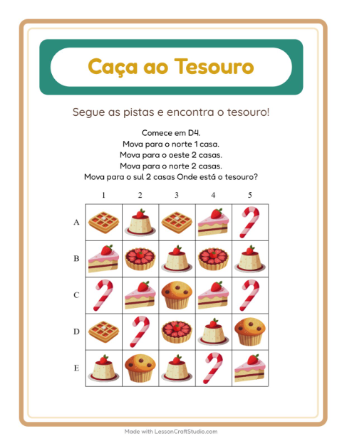 Pré-visualização da ficha de Caça Ao Tesouro com 4 de Julho para 1º ano do ensino fundamental