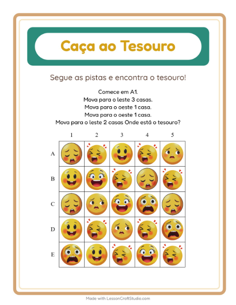 Pré-visualização da ficha de Caça Ao Tesouro com 4 de Julho para 1º ano do ensino fundamental