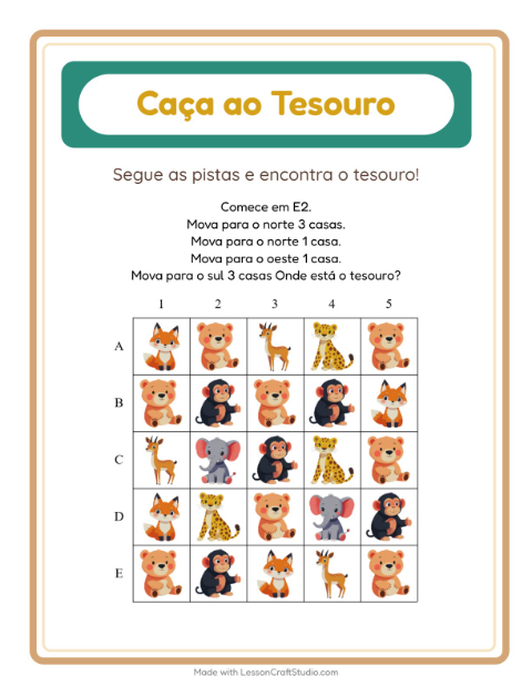 Pré-visualização da ficha de Caça Ao Tesouro com 4 de Julho para 1º ano do ensino fundamental