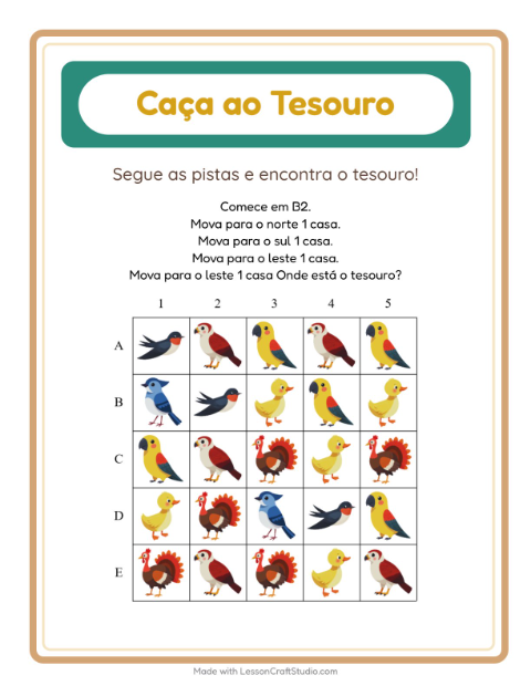 Pré-visualização da ficha de Caça Ao Tesouro com 4 de Julho para 1º ano do ensino fundamental