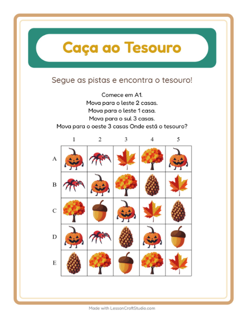 Pré-visualização da ficha de Caça Ao Tesouro com 4 de Julho para 1º ano do ensino fundamental