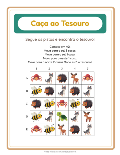 Pré-visualização da ficha de Caça Ao Tesouro com 4 de Julho para 1º ano do ensino fundamental