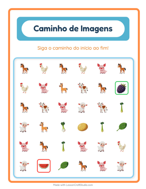 Pré-visualização da ficha de Caminho Ilustrado para Educação infantil (pré-escola, 5-7 anos)