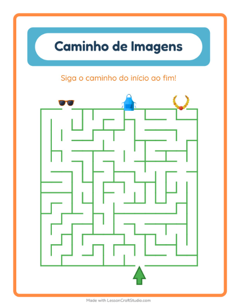 Pré-visualização da ficha de Caminho Ilustrado com Acessórios para Educação infantil (pré-escola, 5-7 anos)
