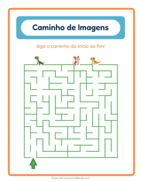 Pré-visualização da ficha de Caminho Ilustrado com Animais de estimação para Educação infantil (pré-escola, 5-7 anos)