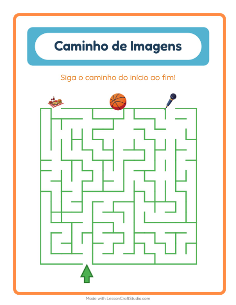 Pré-visualização da ficha de Caminho Ilustrado com Atividades para Educação infantil (pré-escola, 5-7 anos)