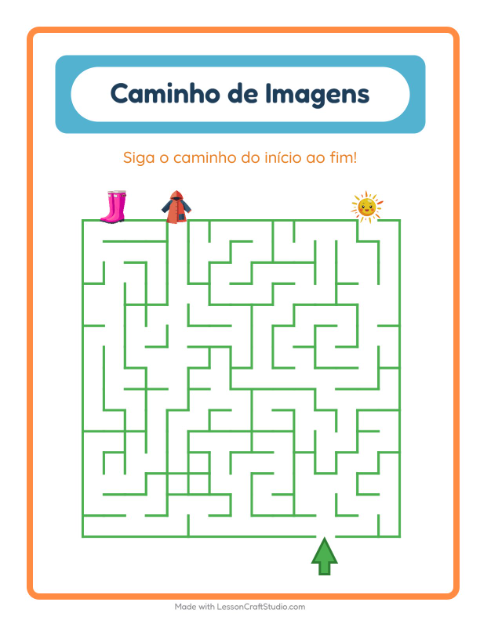Pré-visualização da ficha de Caminho Ilustrado com Clima para Educação infantil (pré-escola, 5-7 anos)