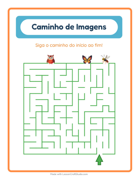 Pré-visualização da ficha de Caminho Ilustrado com Coisas que voam para Educação infantil (pré-escola, 5-7 anos)